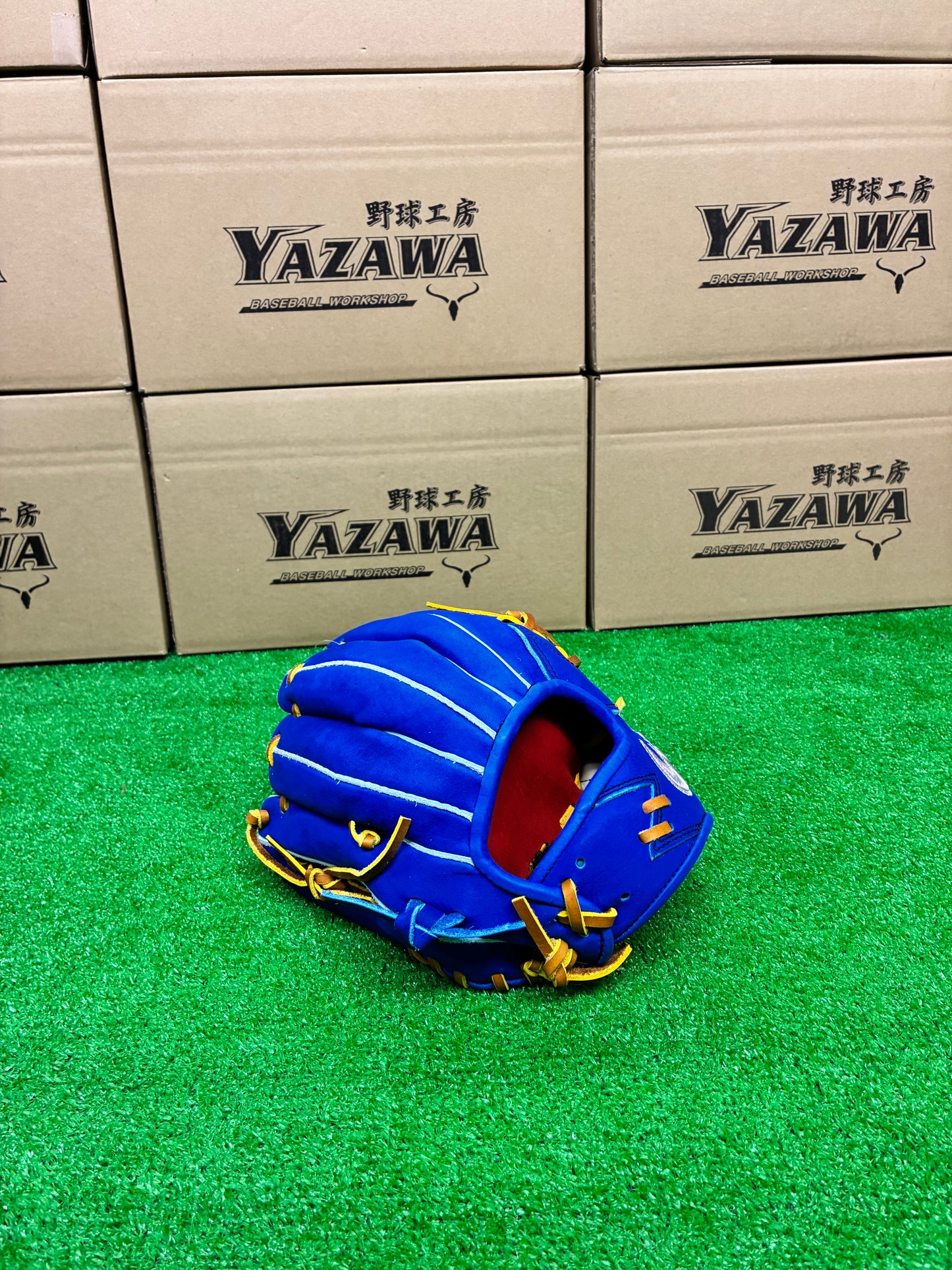 Zeems　【型付け済み】限定少年軟式用グラブ20CJN5中型　ブルー×タン