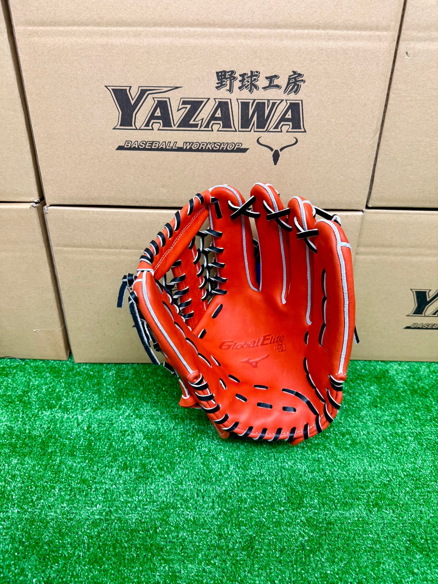 ミズノ　ゴールデンエイジ硬式外野手用グラブ　1AJGA28407　スプレンディドオレンジ×ブラック