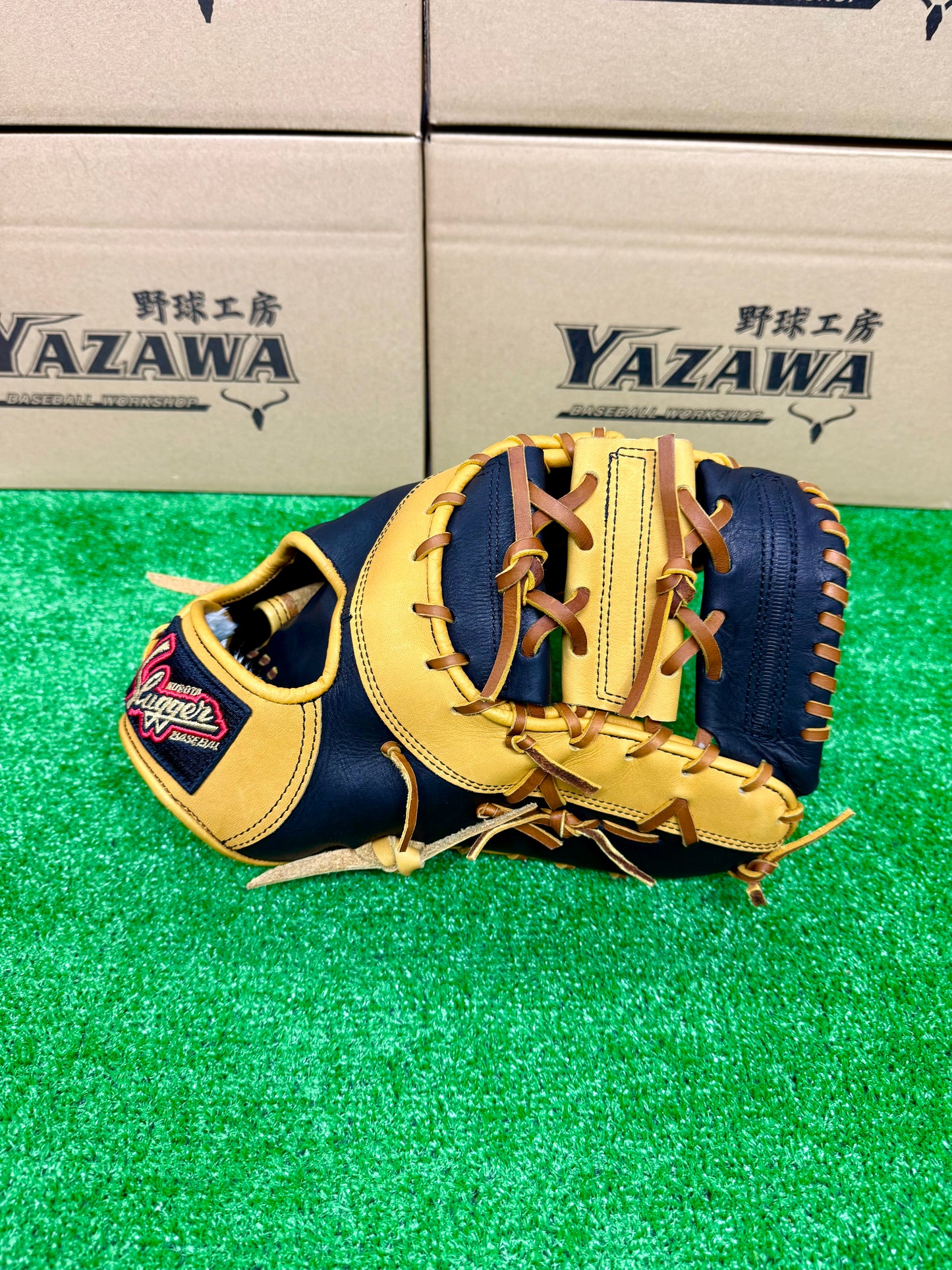 久保田スラッガー　軟式ファーストミット　KSF-733　ブラック×タン【型付け済み】