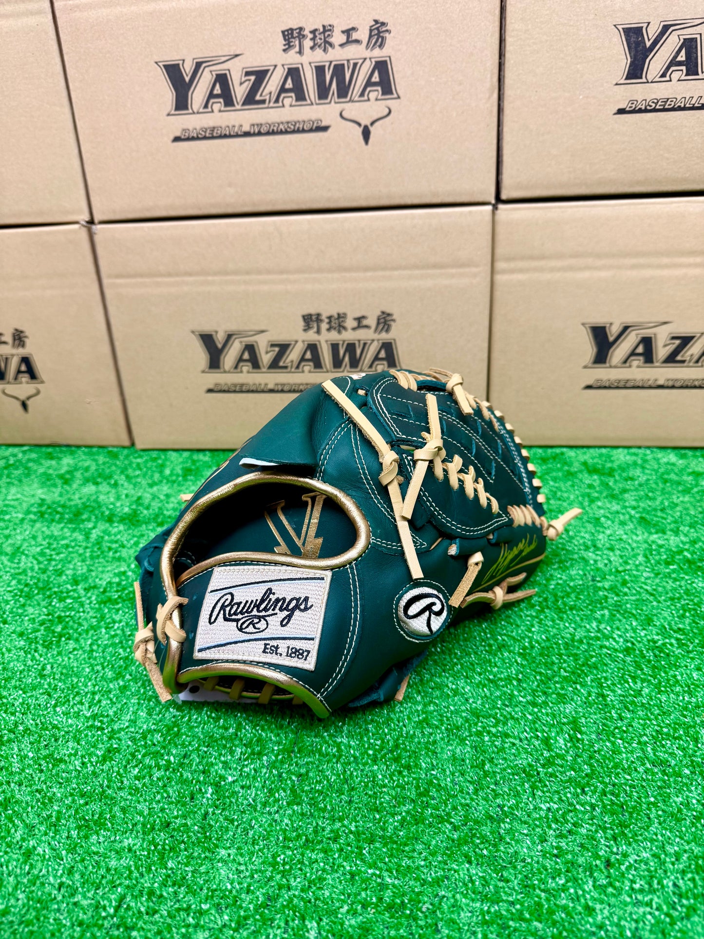 ローリングス　軟式投手用グラブ　GR5FHTCA15W　Dグリーン