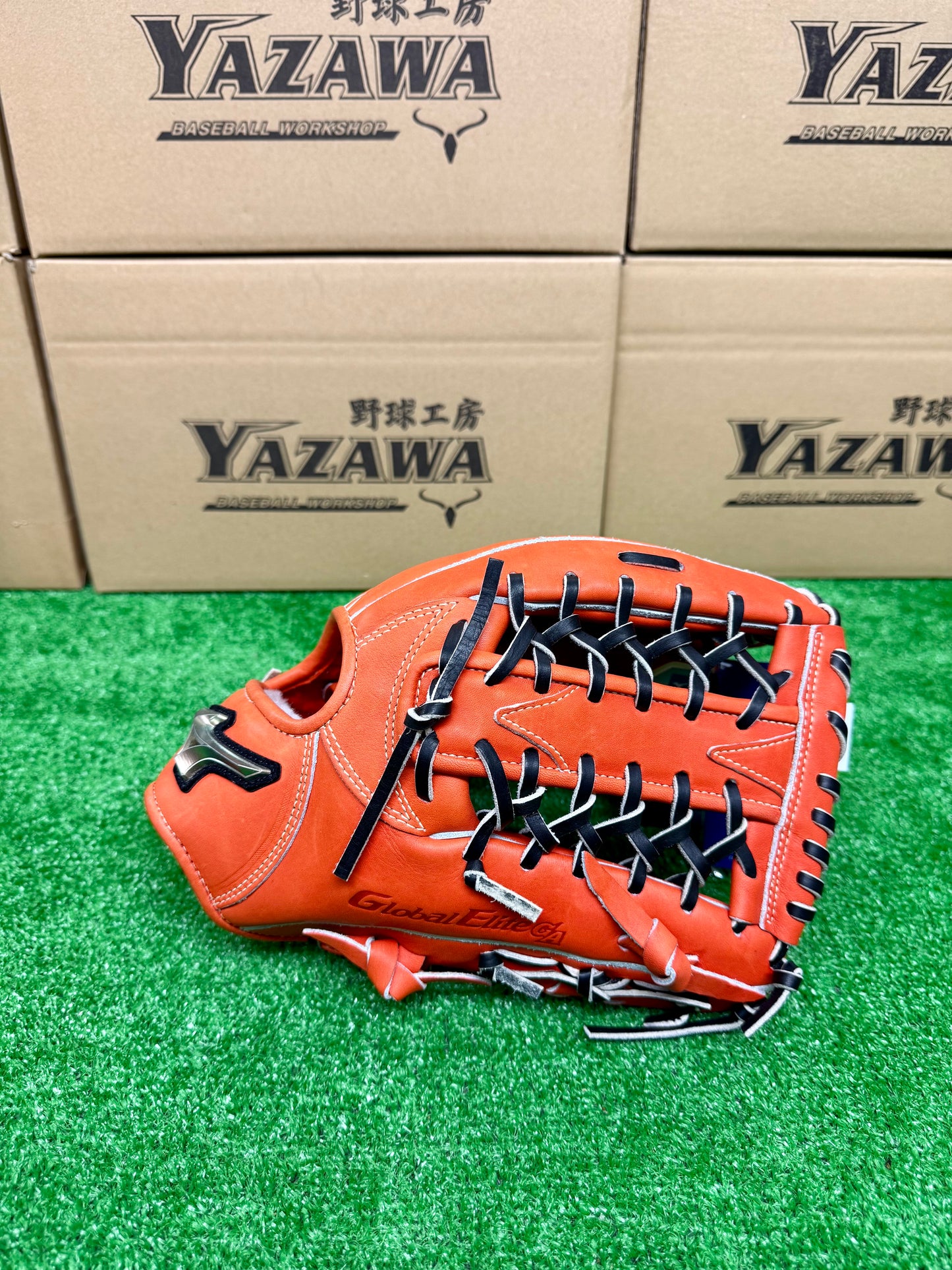 ミズノ　ゴールデンエイジ硬式外野手用グラブ　1AJGA28407　スプレンディドオレンジ×ブラック