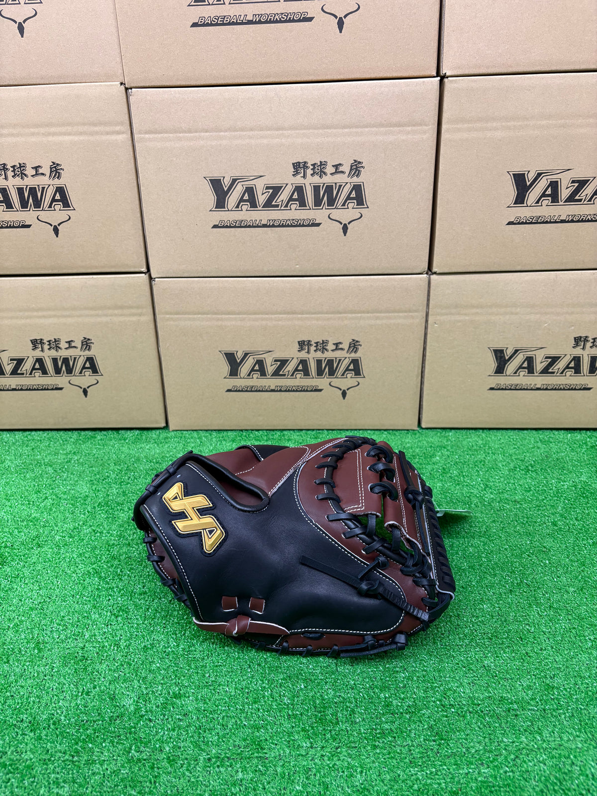 ハタケヤマ　軟式限定キャッチャーミットM9型　エコロジーブラウン×ブラック