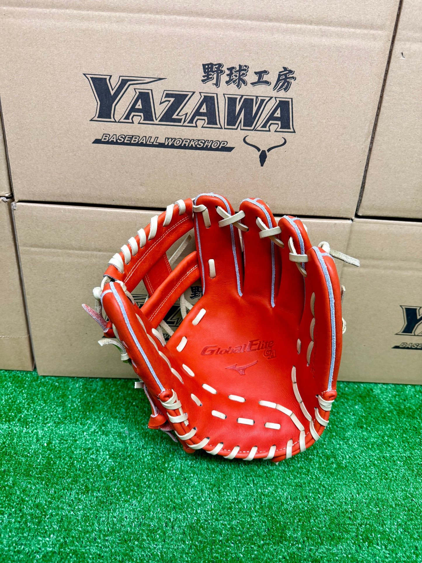 ミズノ　ゴールデンエイジ硬式内野手用グラブ　1AJGA30213　スプレンディッドオレンジ×ブロンド