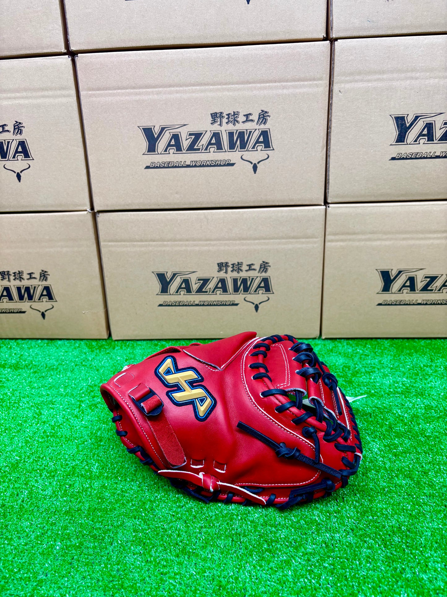 ハタケヤマ少年軟式キャッチャーミット TH-JM8RS ブラック/レッド