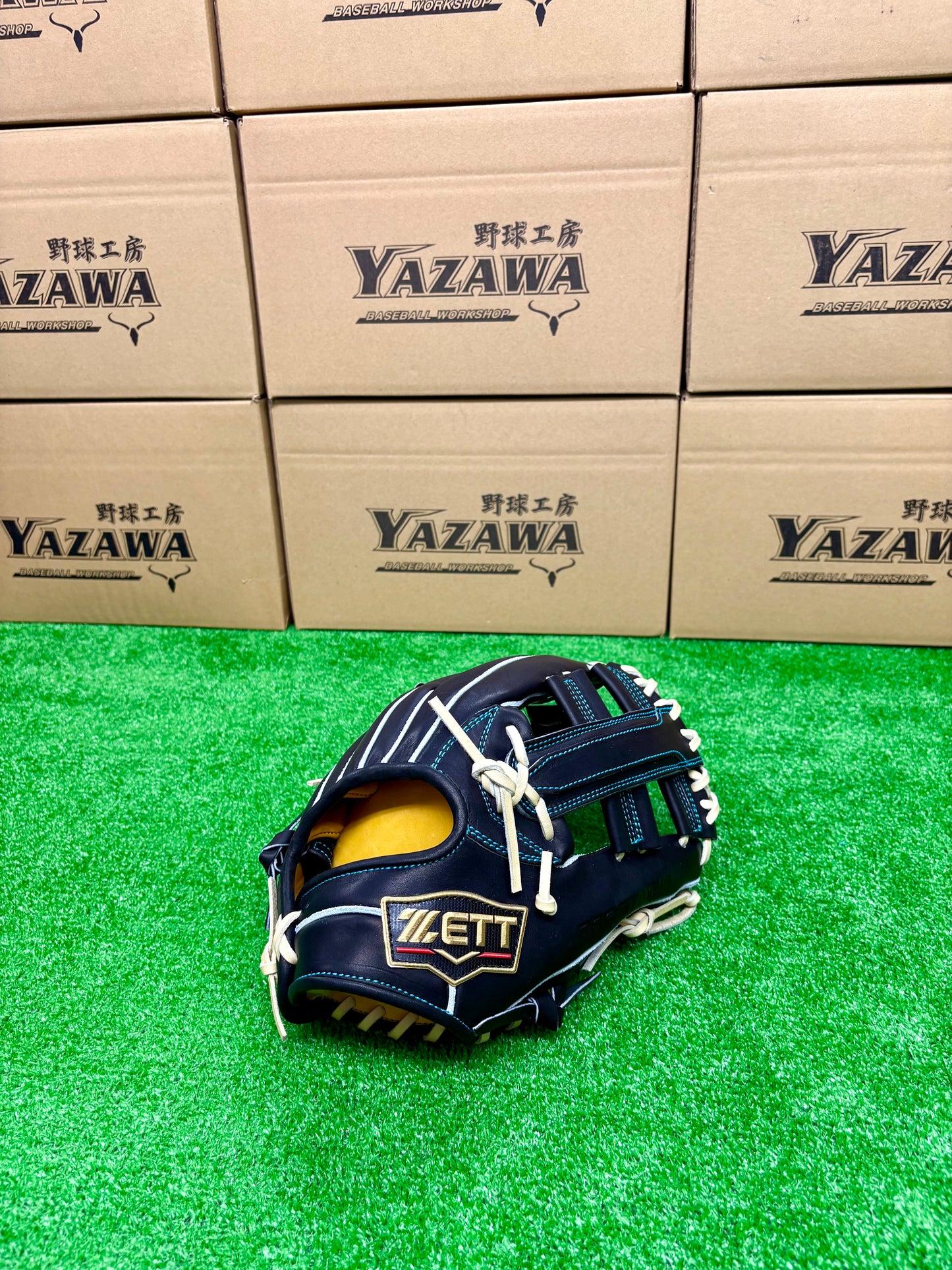 ZETT　限定硬式内野手用グラブ　BPROG185SG（LH）ブラック×パステルブラウン