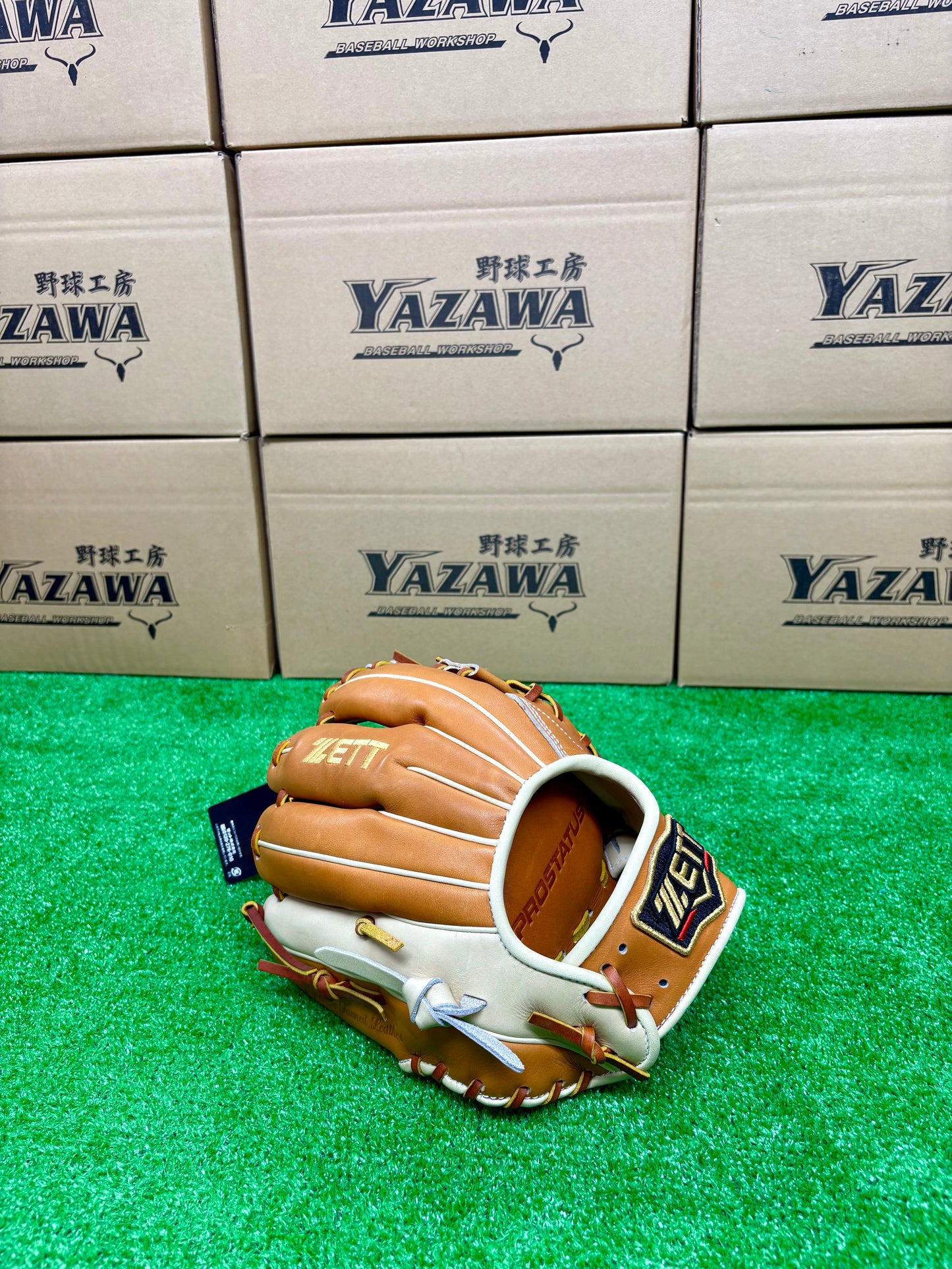 ZETT　限定軟式内野手　二塁手・遊撃手用グラブ　BRGB32576F　ゴールドブラウン×パステルブラウン