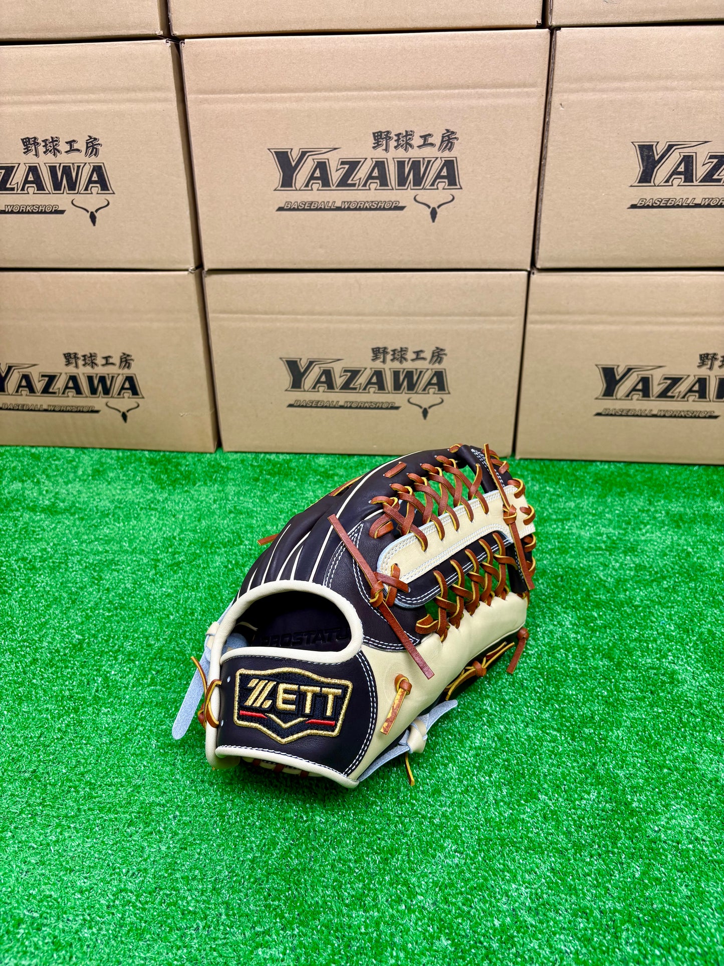 ZETT　限定軟式外野手用グラブ BRGB32577F ブラウン×パステルブラウン