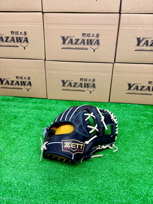ZETT　限定硬式内野手用グラブ　BPROG765SG（LH）ブラック×パステルブラウン
