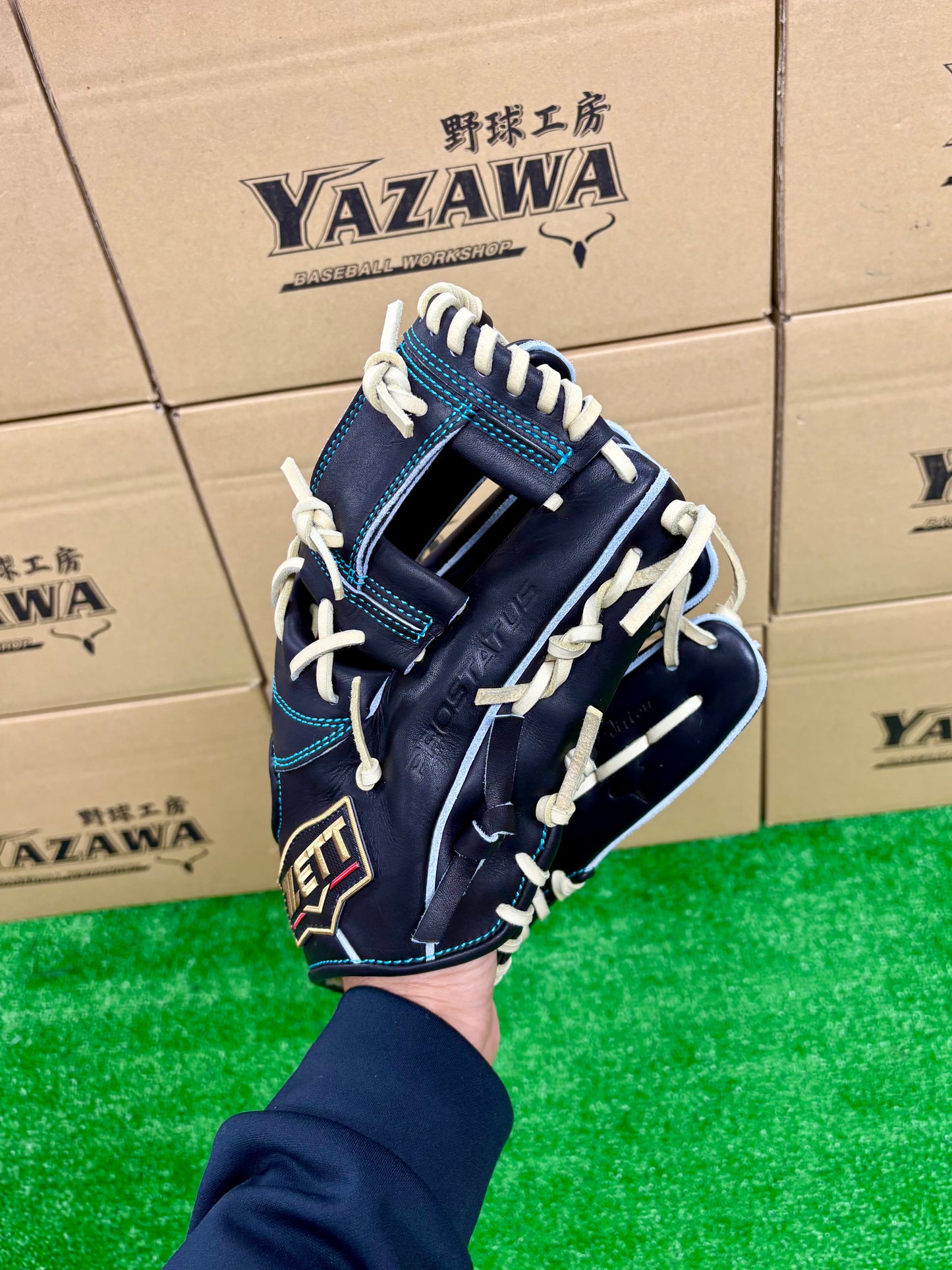 ZETT　限定硬式内野手用グラブ　BPROG765SG（LH）ブラック×パステルブラウン