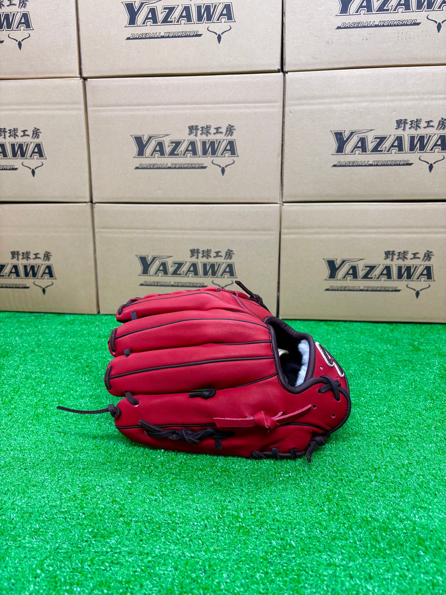 久保田スラッガー　店舗別注【型付け済み】軟式グラブKSN-AR5　レッド×バーガンディ