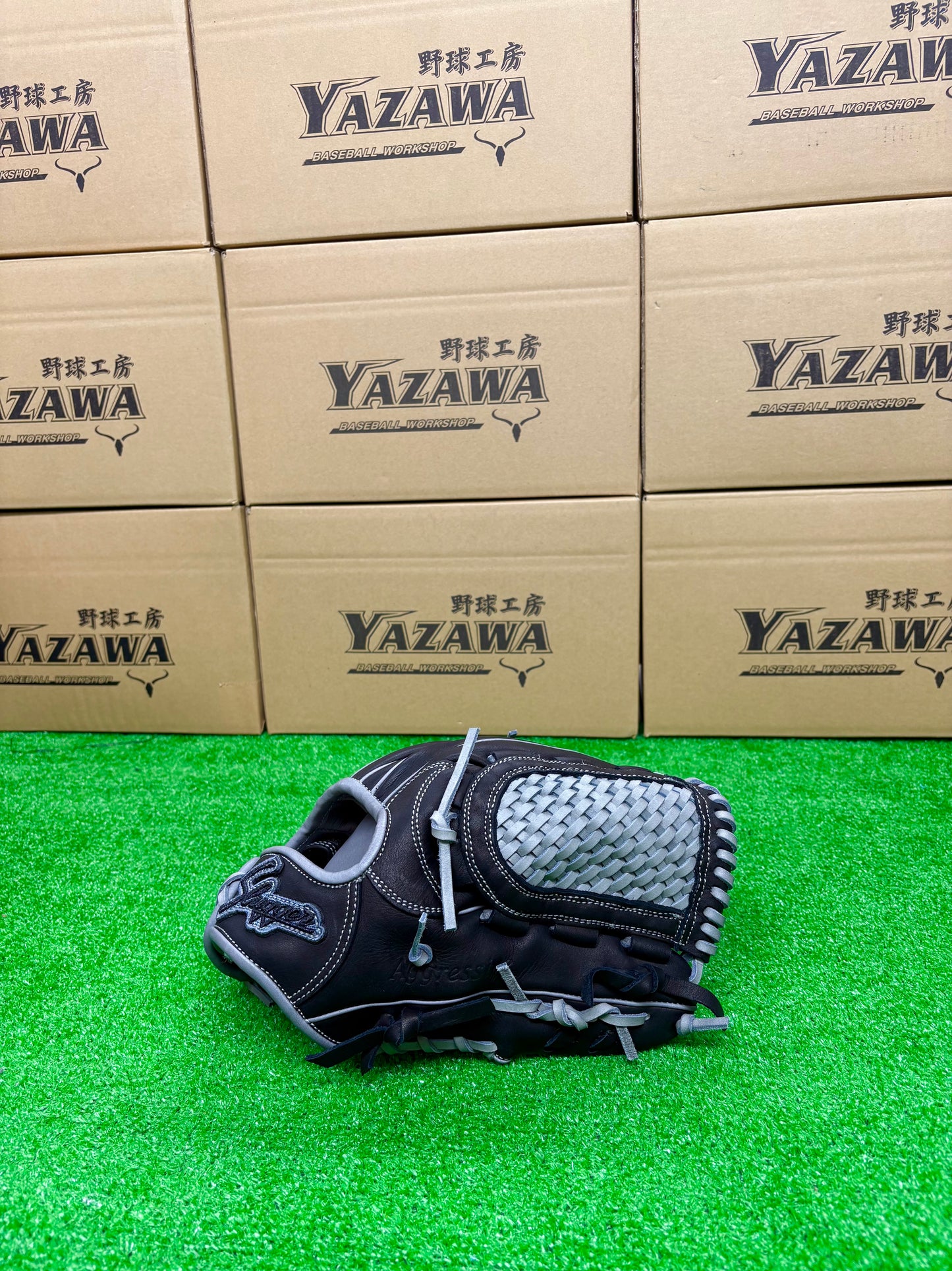 久保田スラッガー　店舗別注【型付け済み】軟式グラブKSN-L7S　ブラック×Dグレー