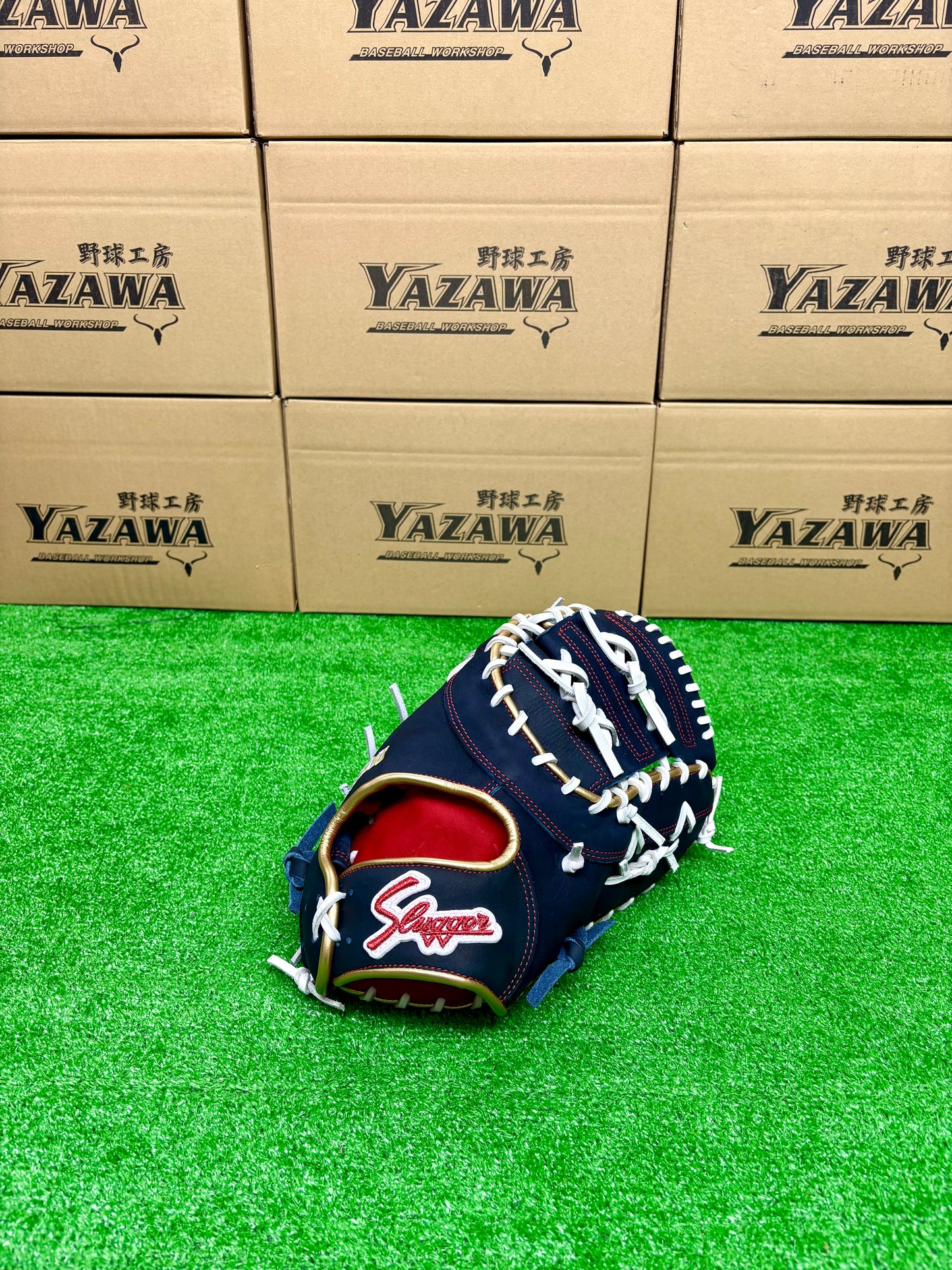 久保田スラッガー　店舗別注【型付け済み】JAPANモデル軟式ファーストミット　KSF-733　KSブラック×ホワイト