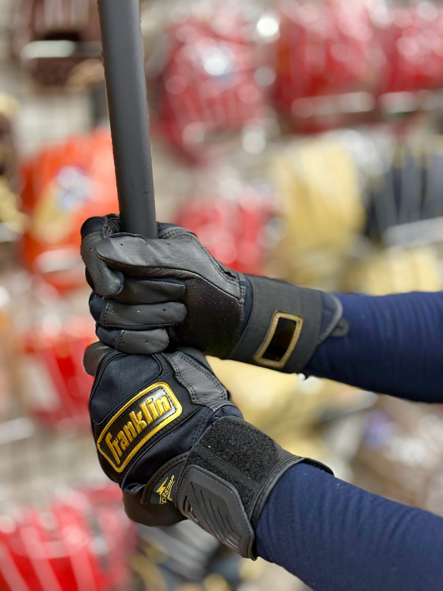 Franklin バッティング手袋　POWERSTRAP INFINITY SERIES BATTING GLOVES（ブラック×ゴールド）