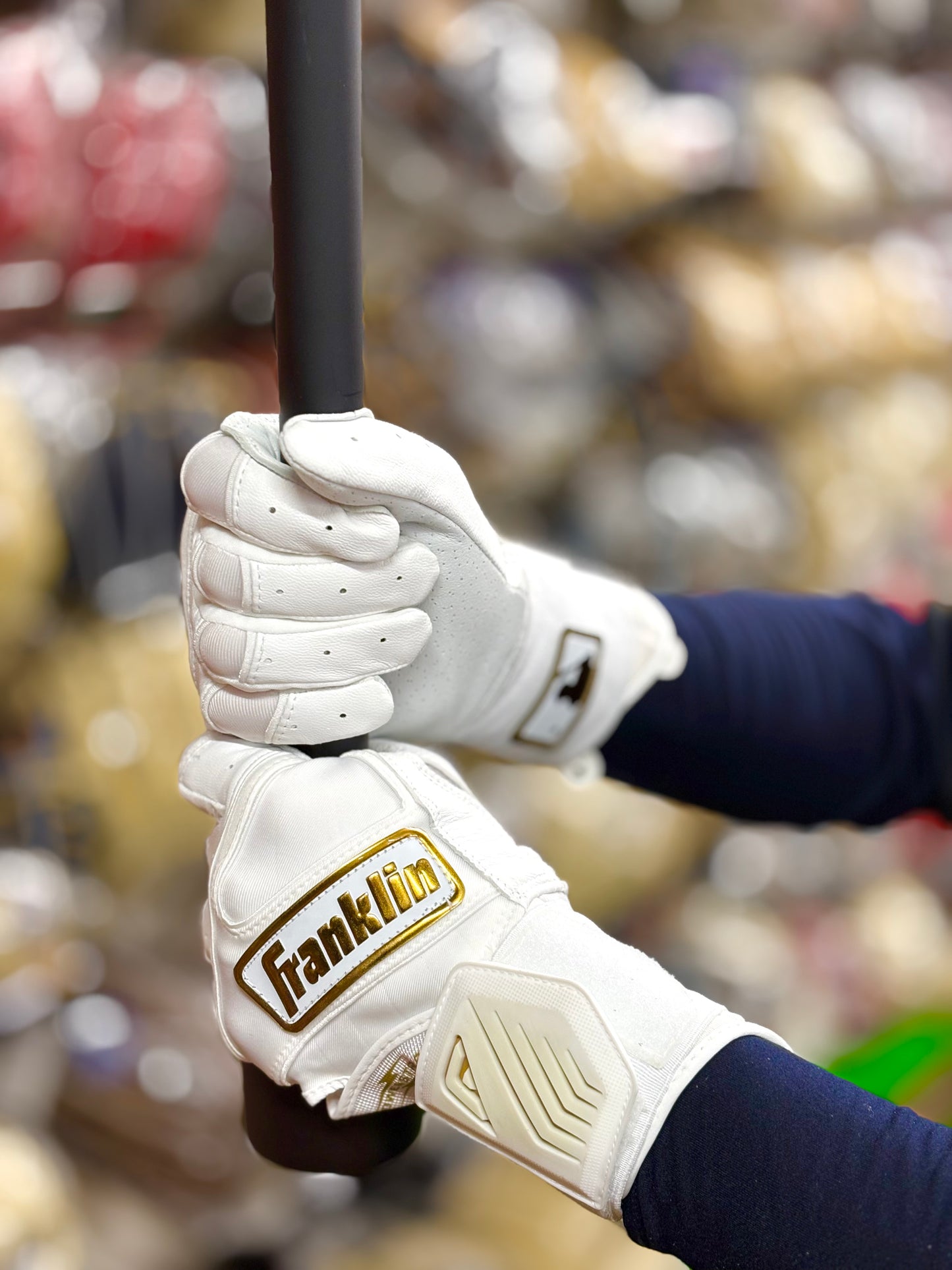 Franklin バッティング手袋　POWERSTRAP INFINITY SERIES BATTING GLOVES（ホワイト×ゴールド）