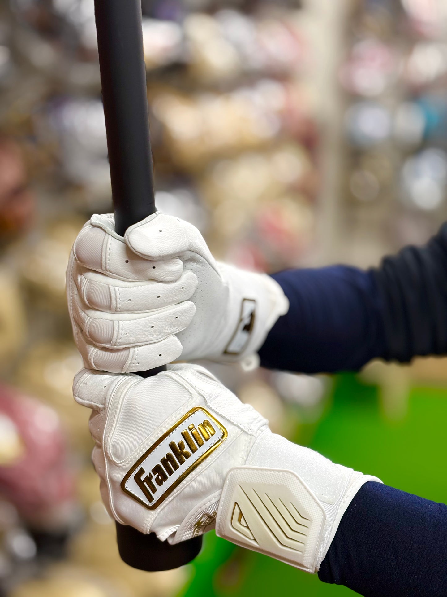 Franklin バッティング手袋　POWERSTRAP INFINITY SERIES BATTING GLOVES（ホワイト×ゴールド）