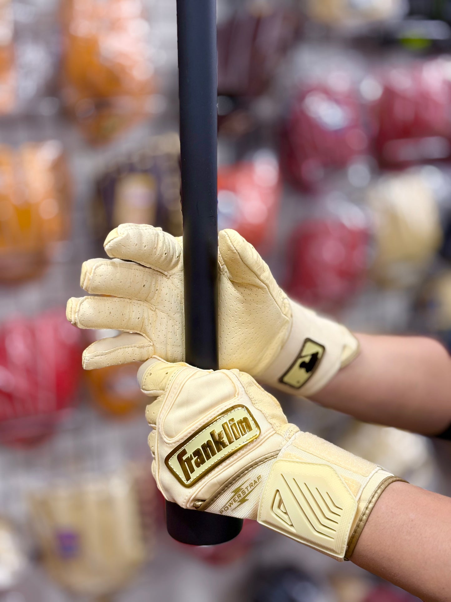 Franklin バッティング手袋  POWERSTRAP INFINITY SERIES BATTING GLOVES（バニラ×ゴールド）