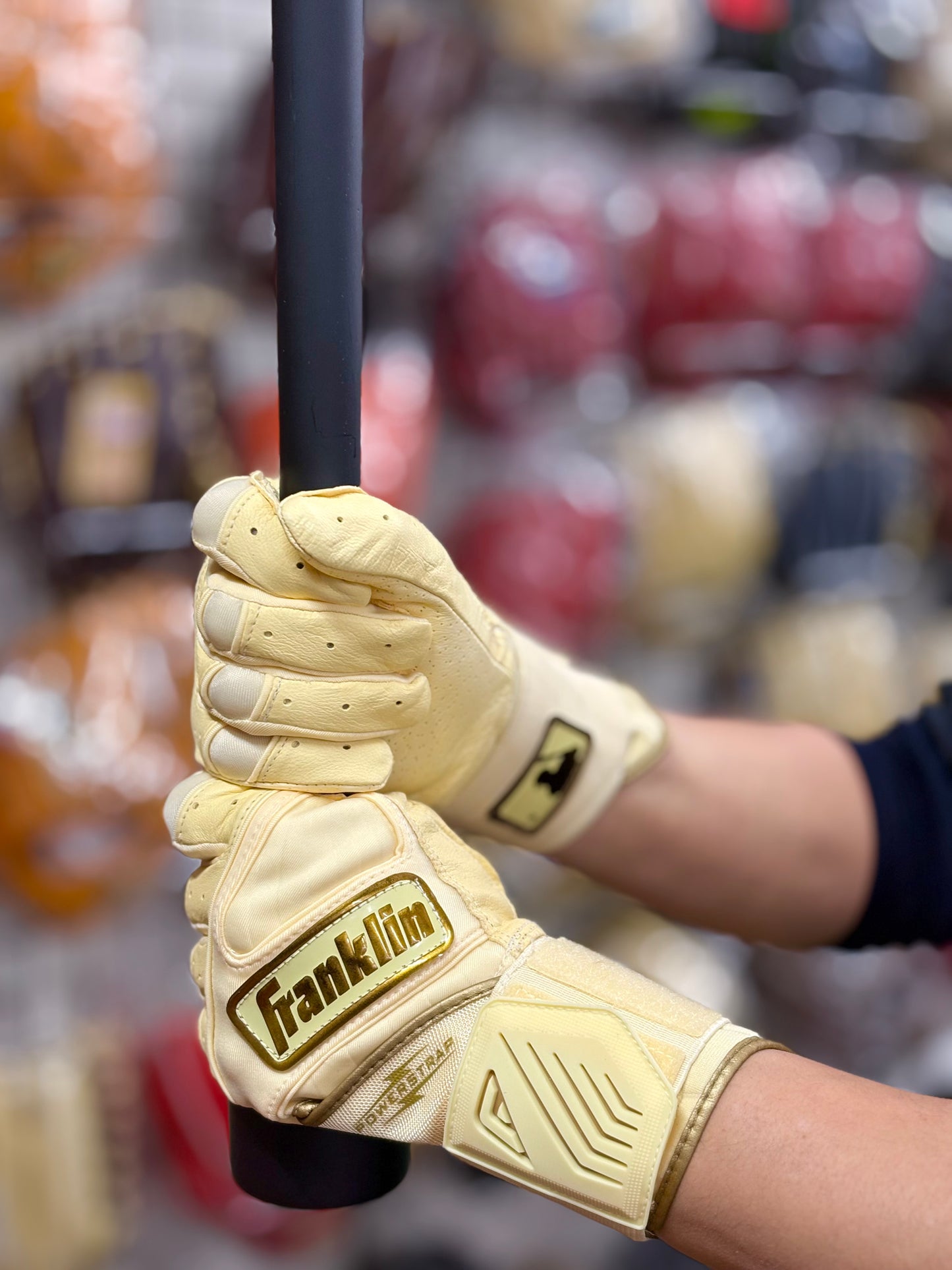 Franklin バッティング手袋  POWERSTRAP INFINITY SERIES BATTING GLOVES（バニラ×ゴールド）