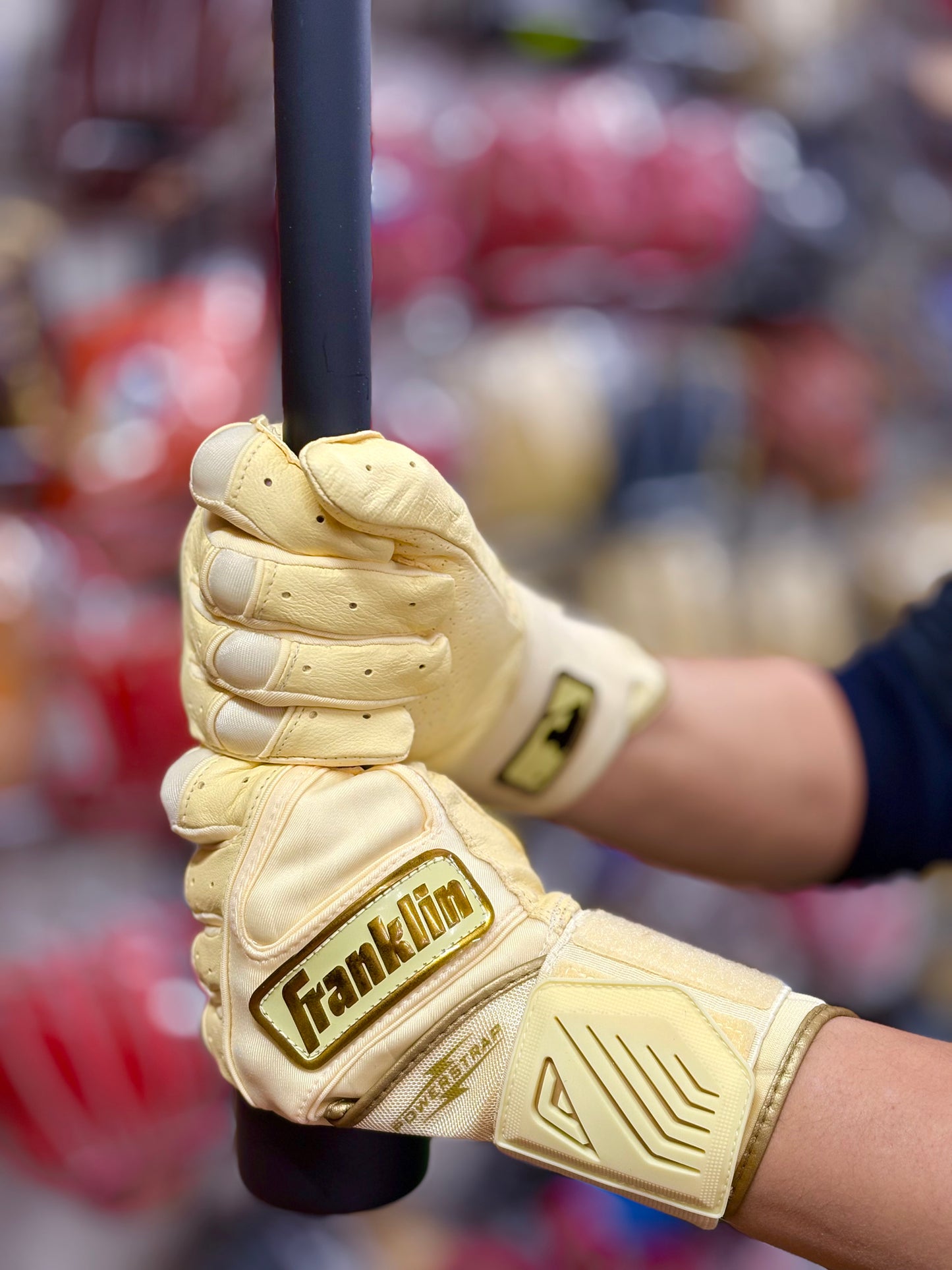 Franklin バッティング手袋  POWERSTRAP INFINITY SERIES BATTING GLOVES（バニラ×ゴールド）