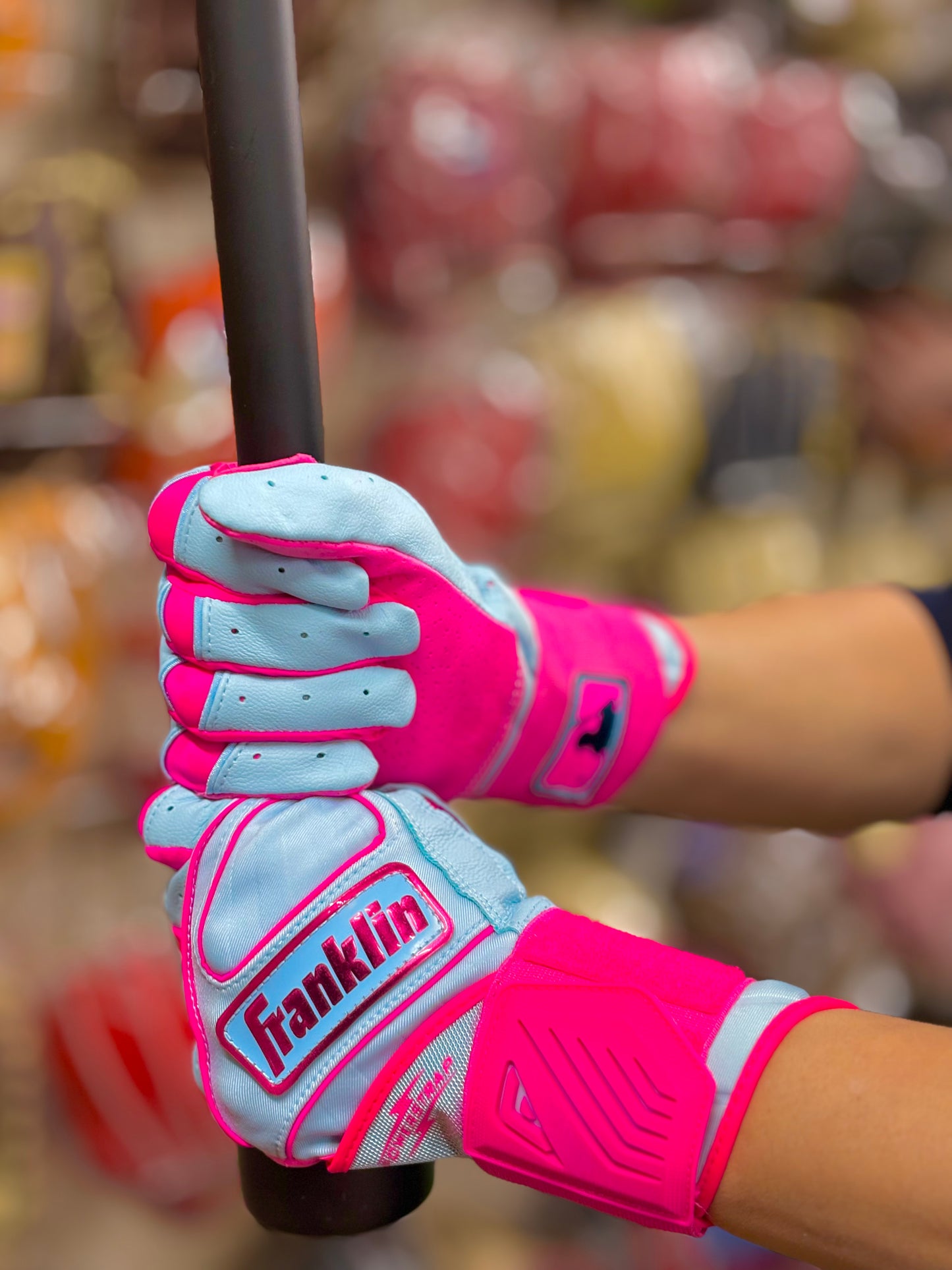 Franklin バッティング手袋  POWERSTRAP INFINITY SERIES BATTING GLOVES（サックス×ピンク）