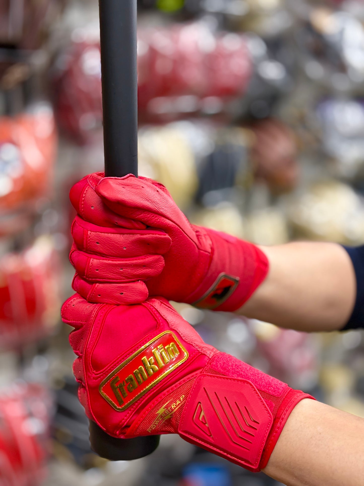Franklin バッティング手袋  POWERSTRAP INFINITY SERIES BATTING GLOVES（レッド×ゴールド）
