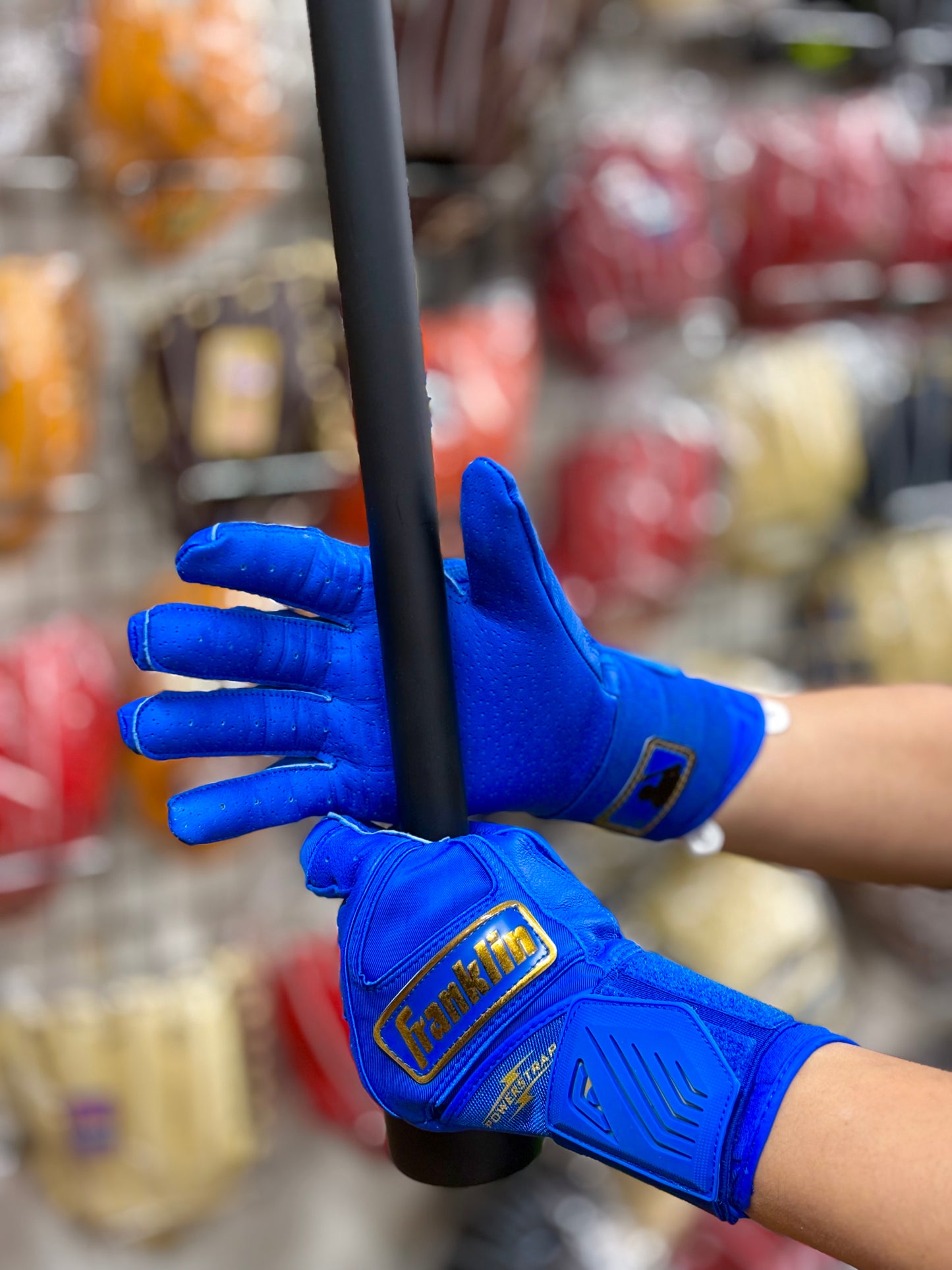 Franklin バッティング手袋  POWERSTRAP INFINITY SERIES BATTING GLOVES（ロイヤル×ゴールド）