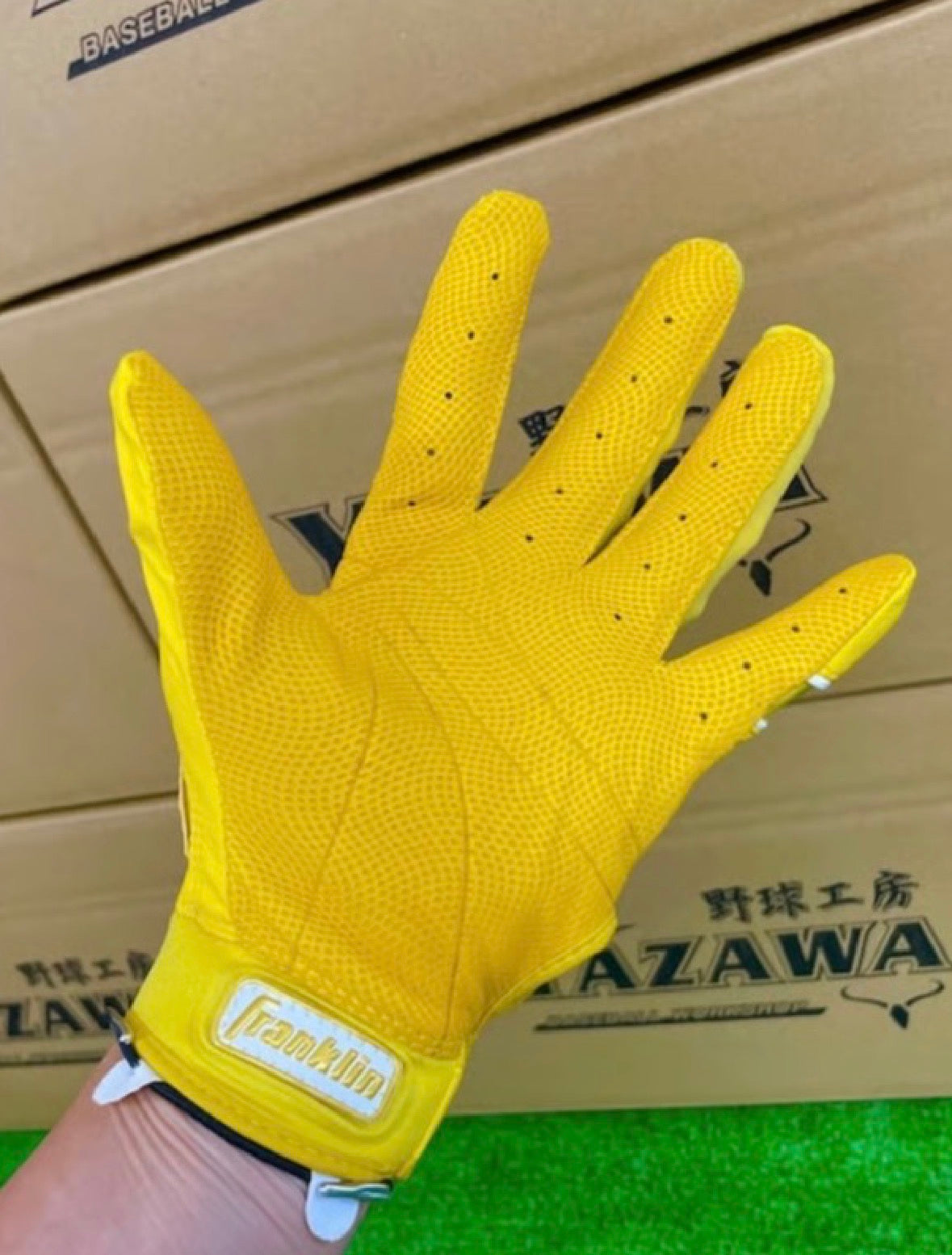 Franklin ジュニア用バッティング手袋　CFX-PRO HI-LITE  (イエロー）