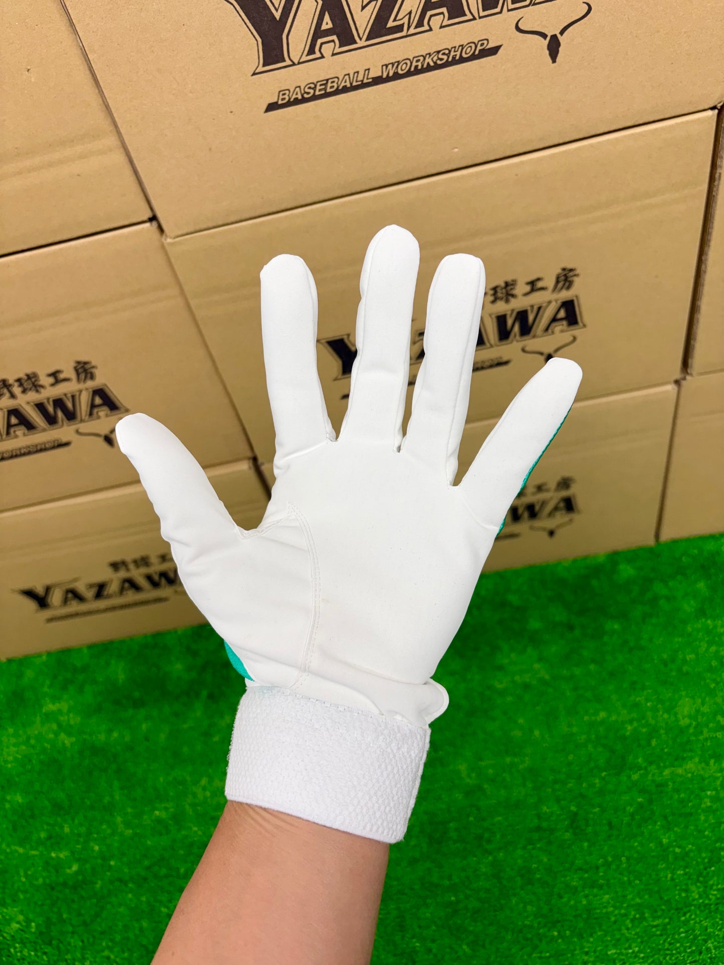 久保田スラッガー　限定守備用手袋　S-70（ホワイト×エメラルド)