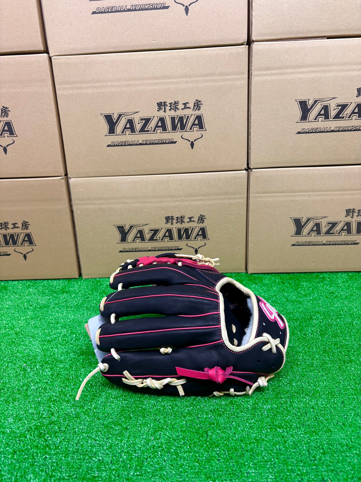 久保田スラッガー　軟式店舗別注グラブ【型付け済み】KSN-24MS　ブラック×ピンク