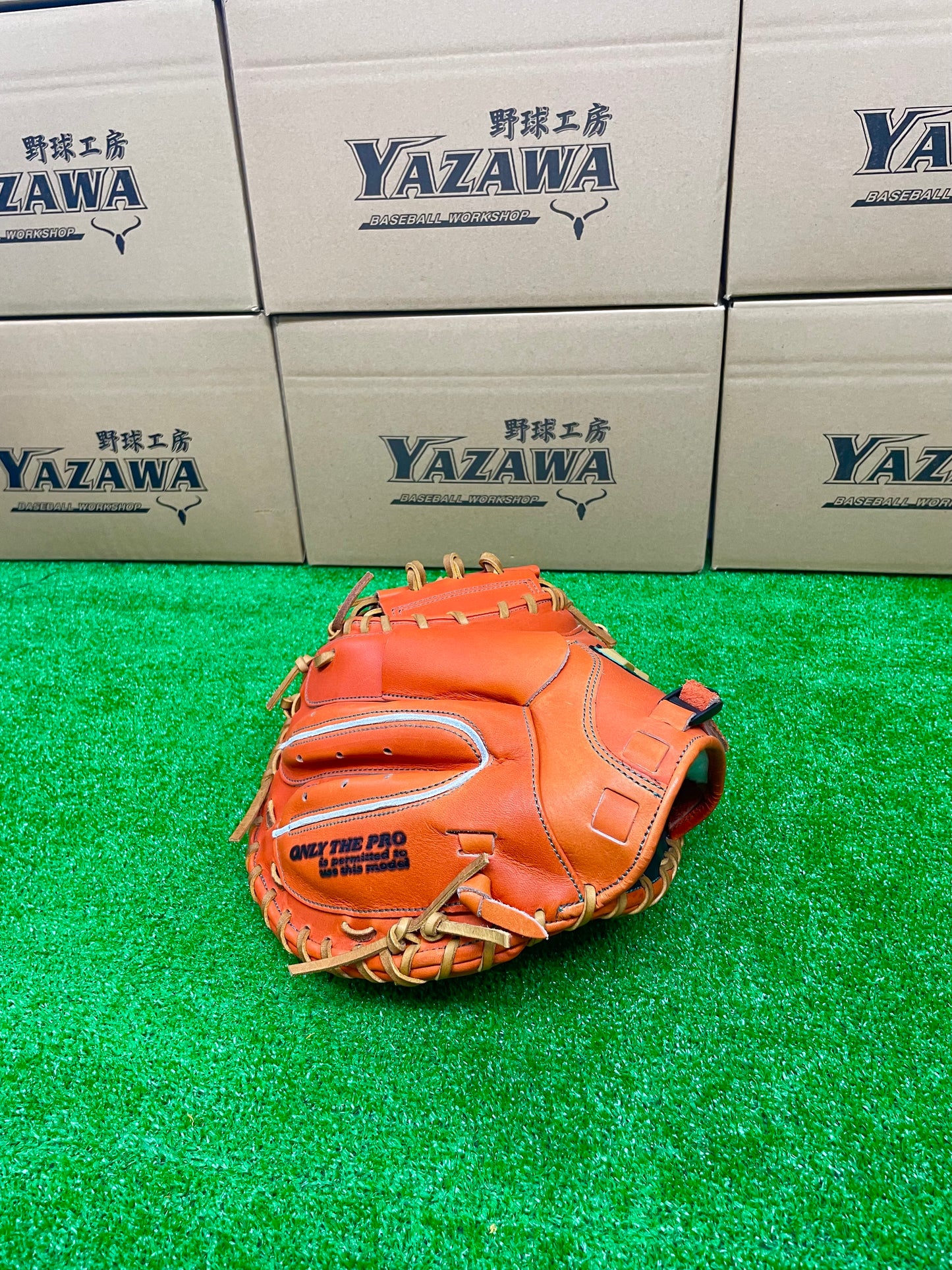 ハタケヤマ硬式キャッチャーミット　V-M23tr　Vオレンジ