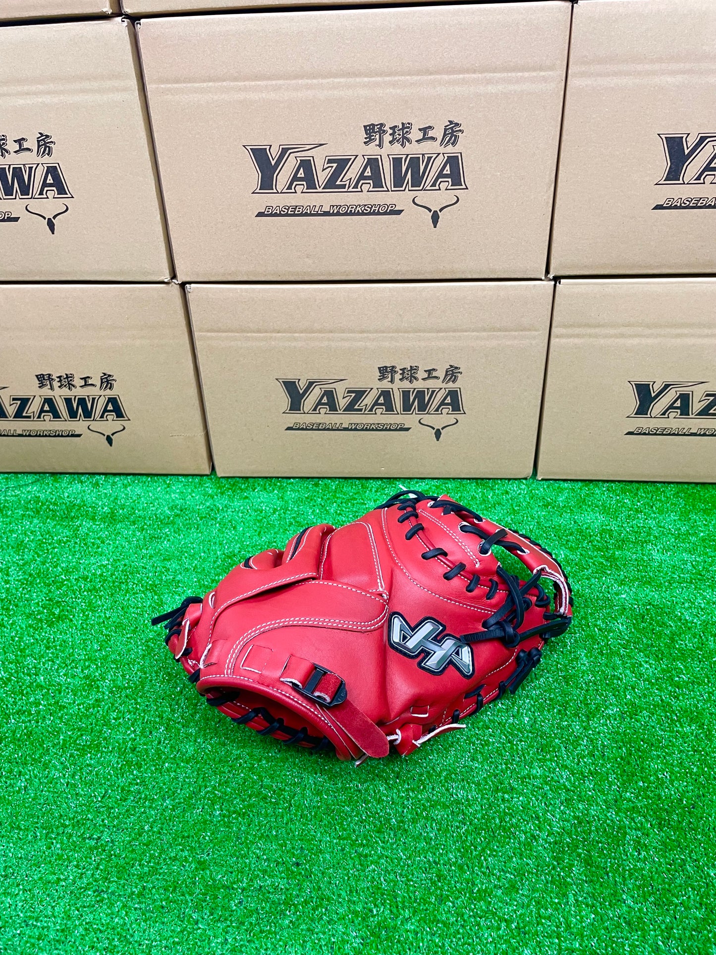 ハタケヤマ　軟式キャッチャーミット2025PRO-M19RK　甲斐モデル　レッド