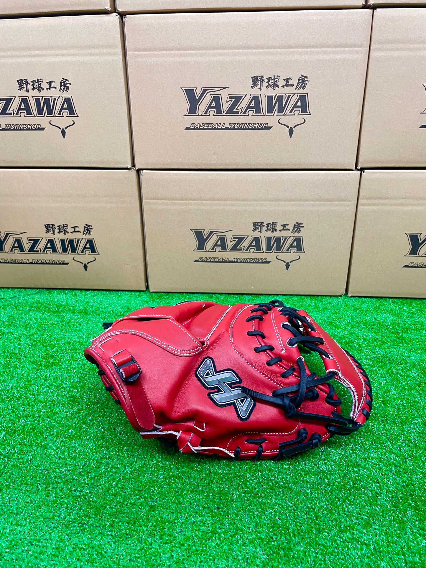 ハタケヤマ　軟式キャッチャーミット2025PRO-M19RK　甲斐モデル　レッド