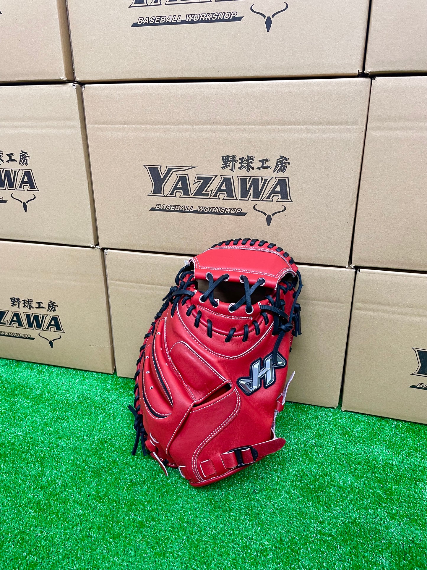ハタケヤマ　軟式キャッチャーミット2025PRO-M19RK　甲斐モデル　レッド