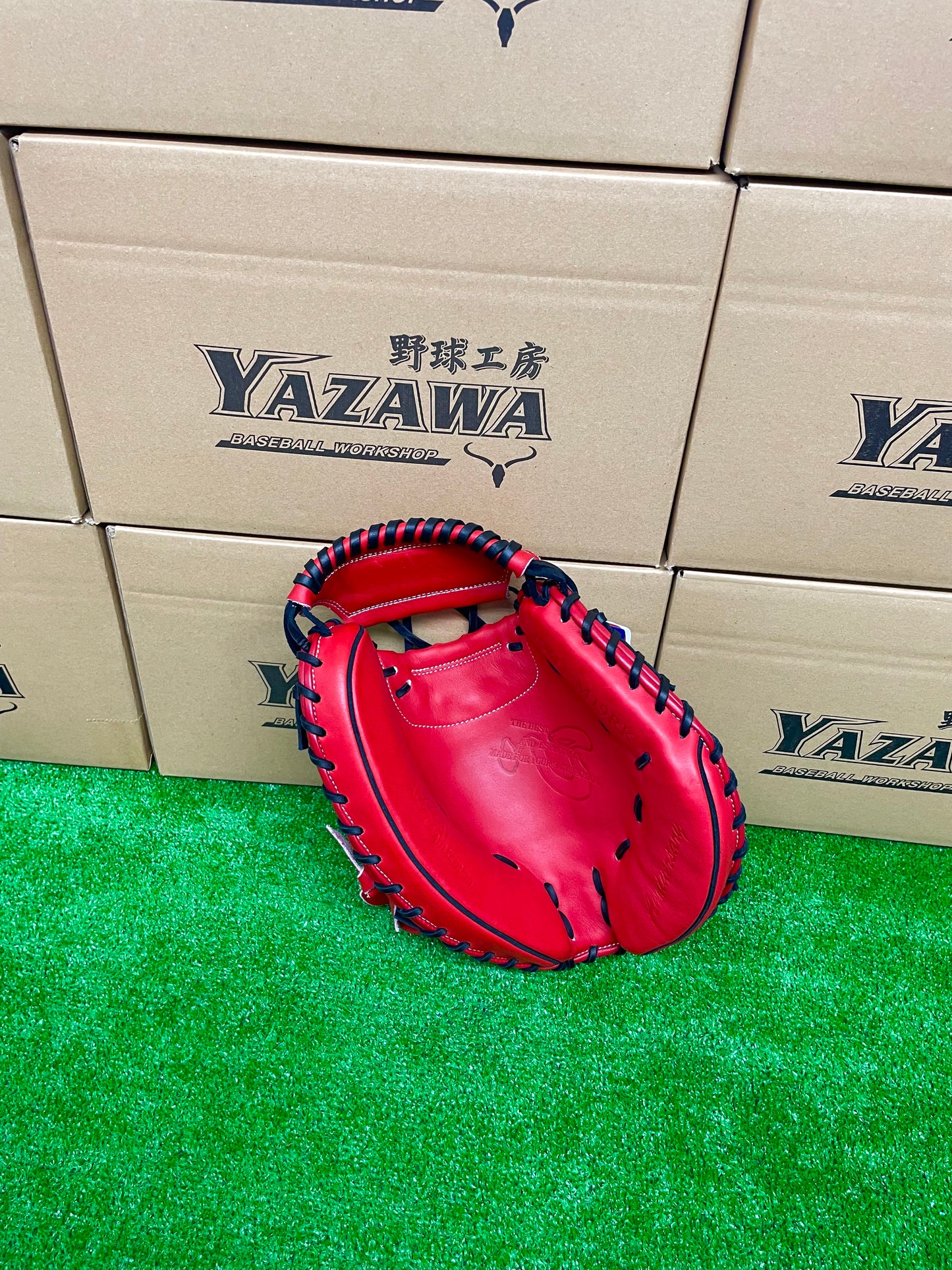 ハタケヤマ　軟式キャッチャーミット2025PRO-M19RK　甲斐モデル　レッド