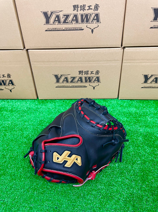 ハタケヤマ　軟式キャッチャーミット2025PRO-M8E　ブラック×レッド