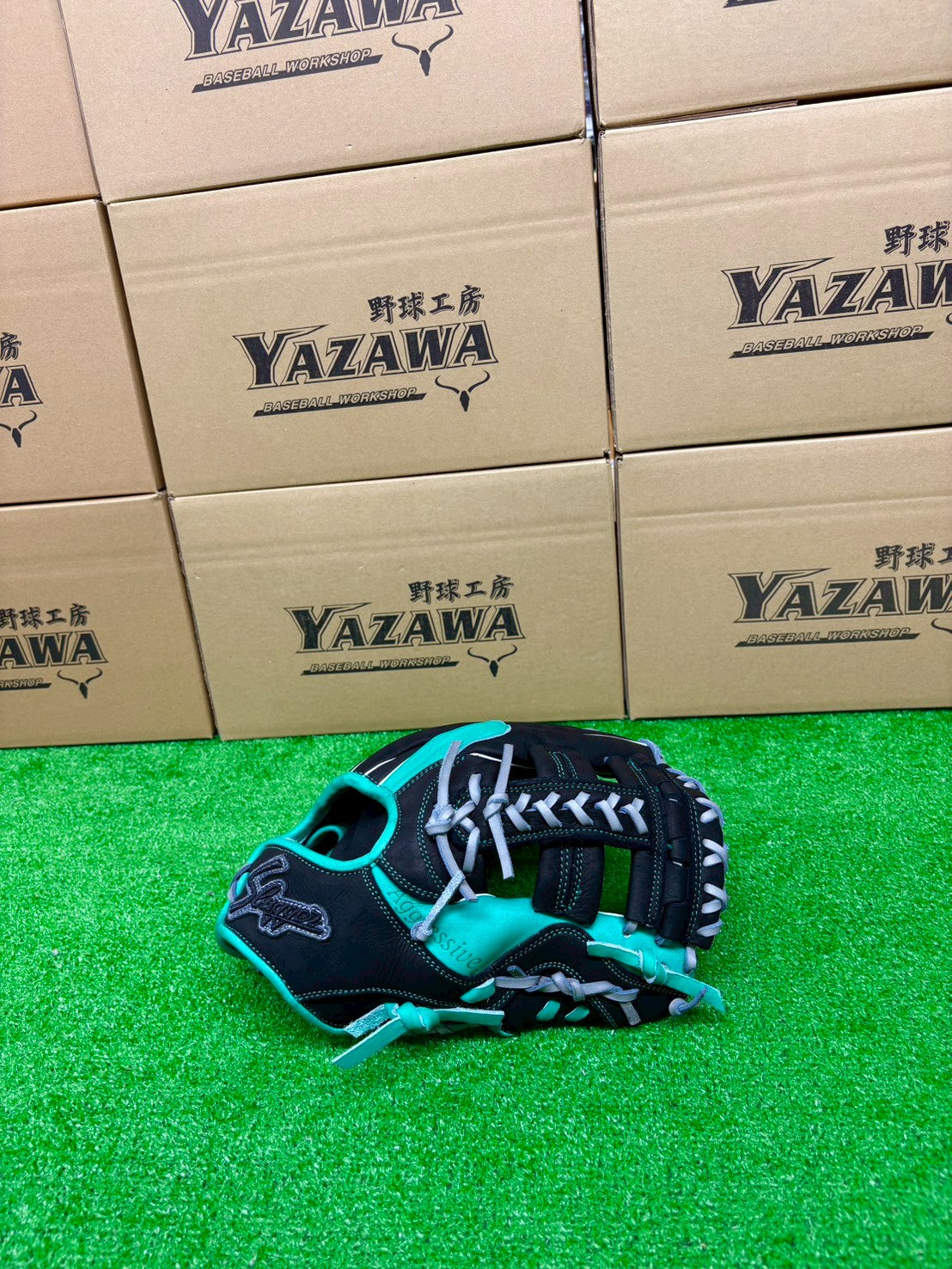 久保田スラッガー　軟式店舗別注グラブ【型付け済み】TA6　ブラック×エメラルド
