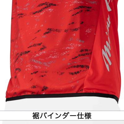 ミズノプロ　グラフィックヒートアップ　12JCBX3462　チャイニーズレッド／ネイビーピオニー